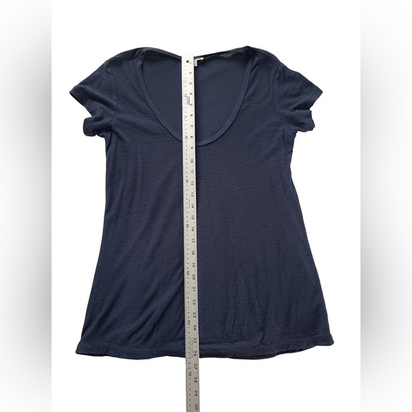 James Perse Navy Blue Slub Tee Size 2 - Picture 3 of 9